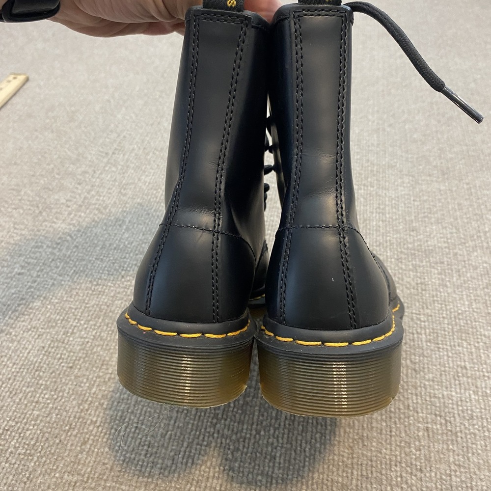 Dr. Martens 1460 W Boots Womens Size 6 Black Leather Ankle Combat Lace Up Grunge - Picture 6 of 10